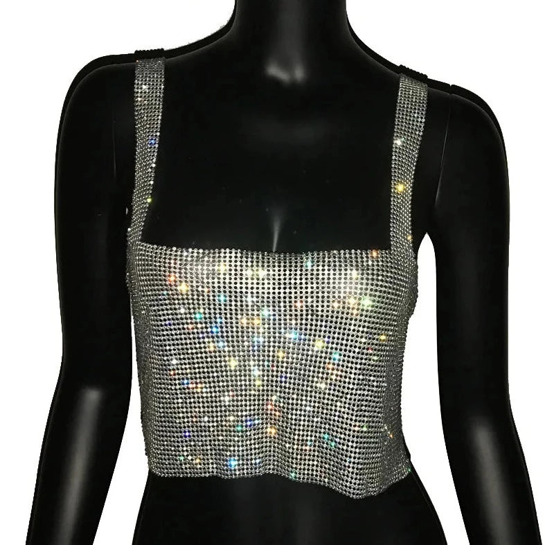 Top Strass Dos Ouvert
