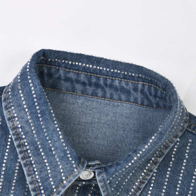 Chemise en Jean Avec Strass