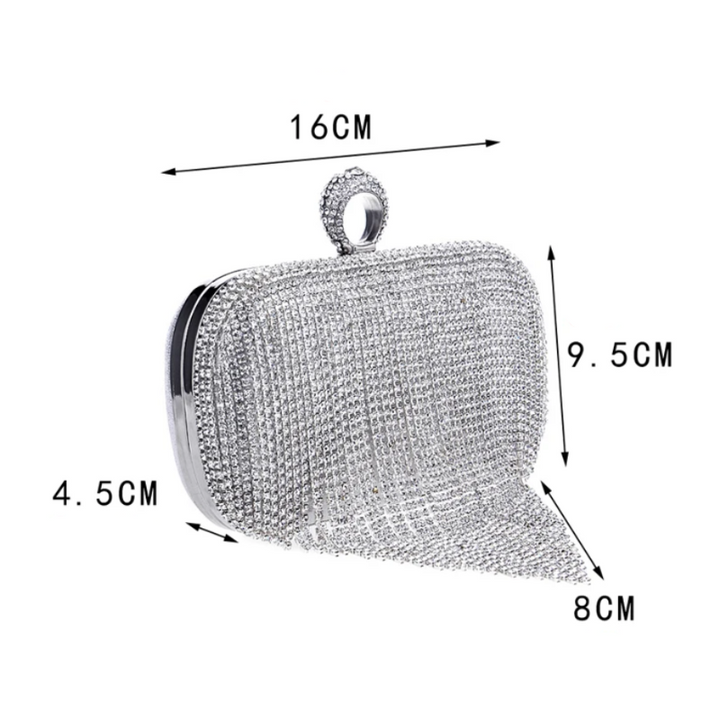 Petit Sac à Main Strass Avec Franges