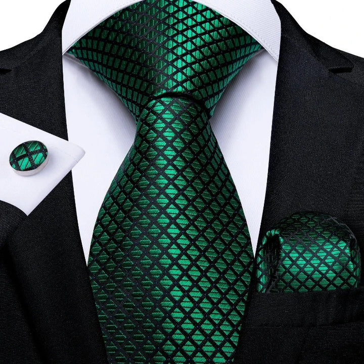 Cravate Vert Foncé Doré Homme