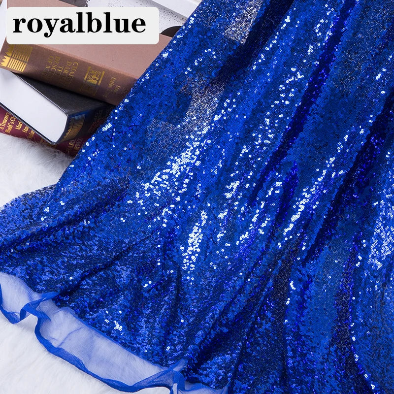Tissu Pailleté Bleu Royal