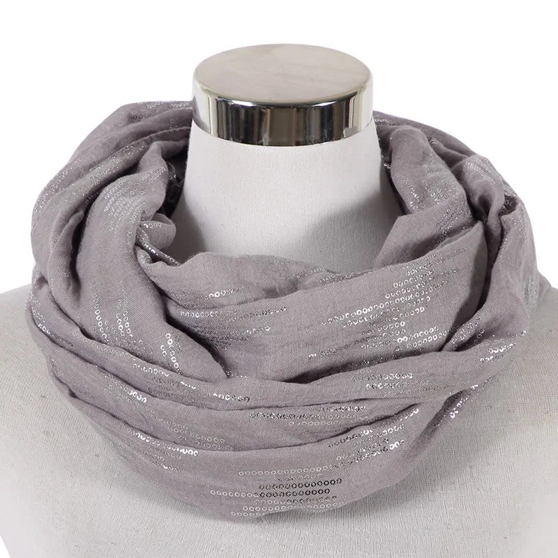 Snood Pailleté Pour Femme Gris