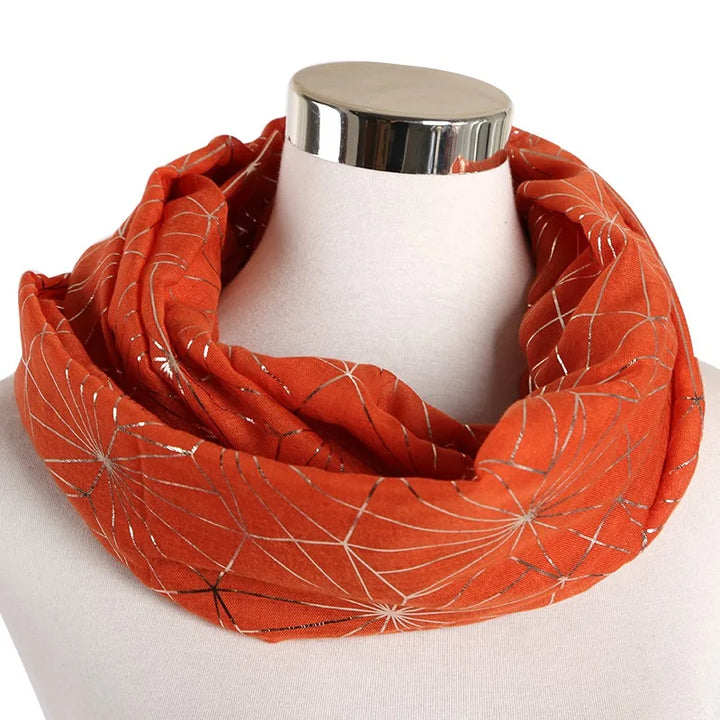 Snood Femme Lignes Pailletées Orange