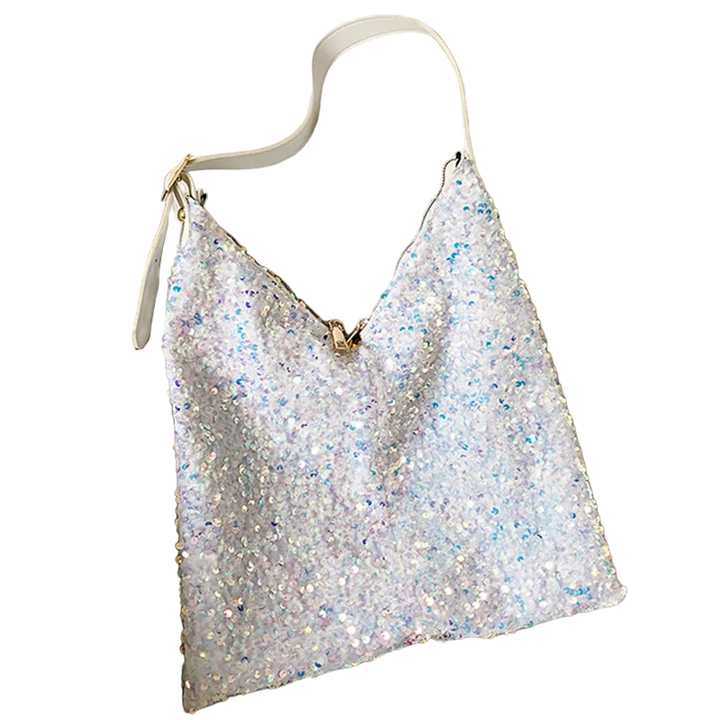 Sac Paillette Fourre Tout Bandoulière Blanc