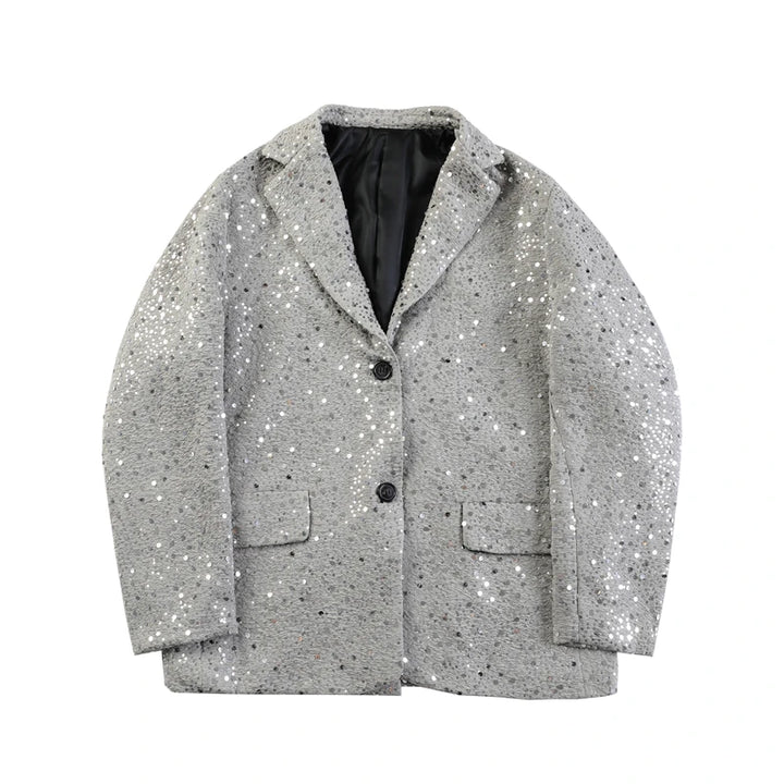 Veste Blazer Gris Paillette Homme