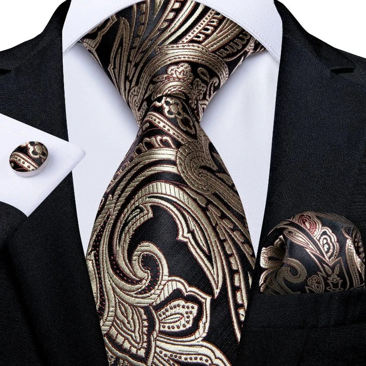 Cravate Noir Doré  Homme