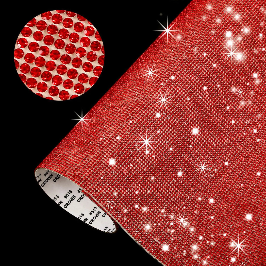Feuille Autocollant Strass Rouge