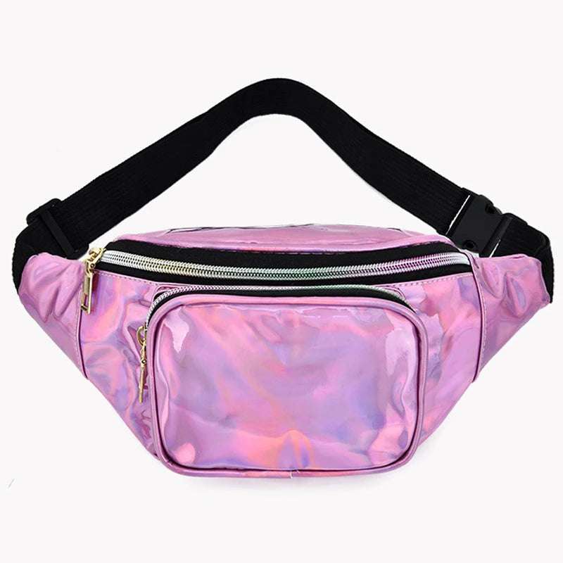 Sac Banane Brillant Homme Femme Rose