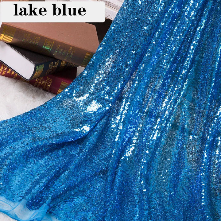 Tissu Pailleté Bleu Lagon