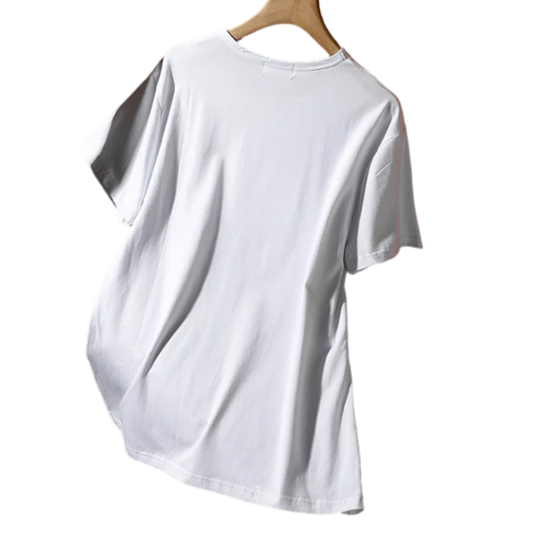 T-Shirt Blanc A Paillette Drapeau Américain Dos