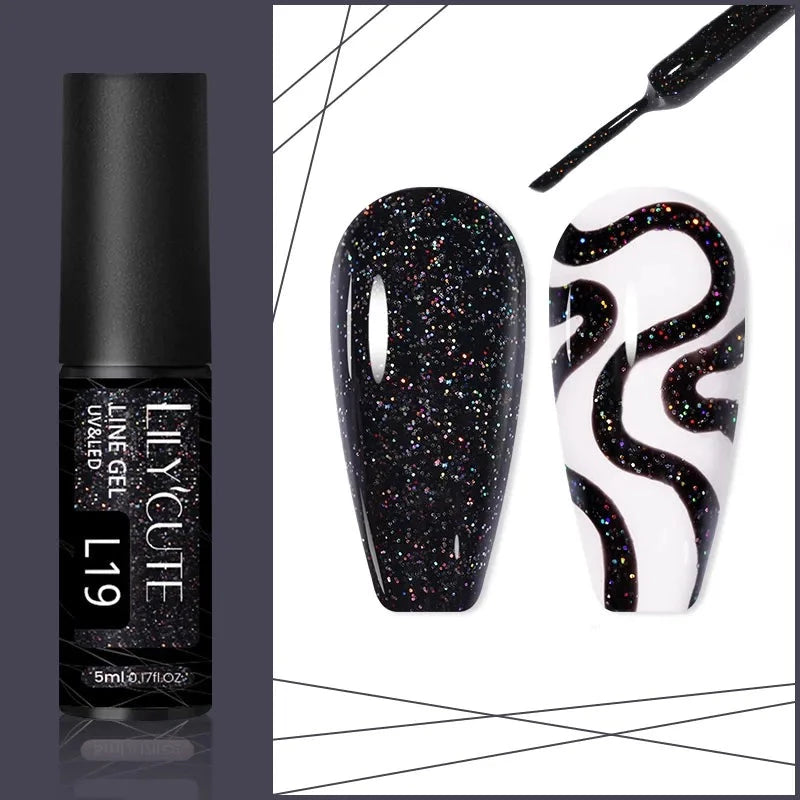 Gel Pailleté Ongles noir pailleté