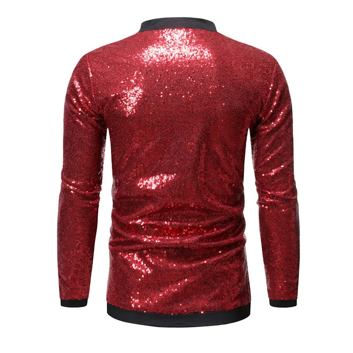 Veste Paillette Ouverte Homme rouge