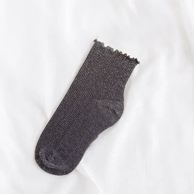 Chaussettes Gris  Paillettes Courtes