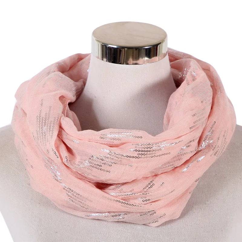 Snood Pailleté Pour Femme Rose