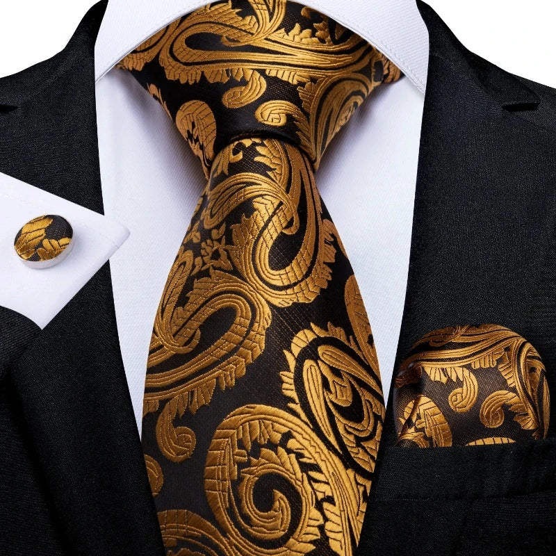 Cravate Noir  Doré Homme