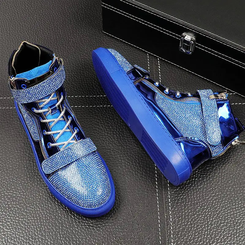 Sneaker Montante Strass bleue