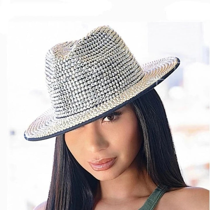 Chapeau Strass Argent