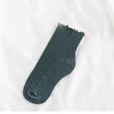 Chaussettes Vert Paillettes Courtes