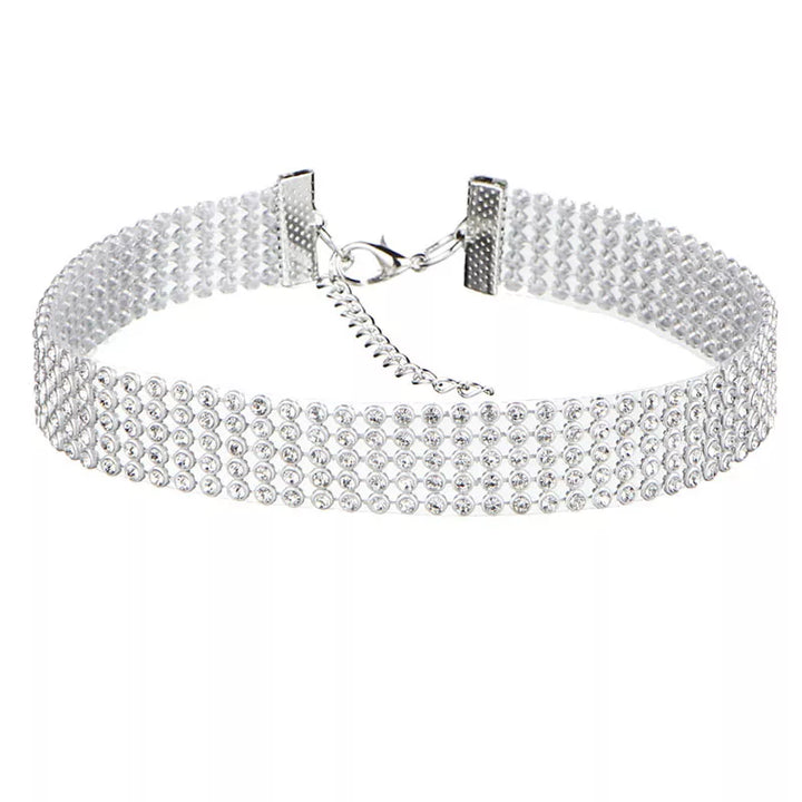 Collier Rectangle Strass Blanc