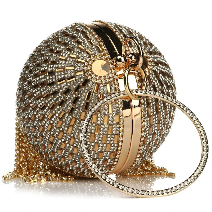 Sac Boule Strass Doré strass