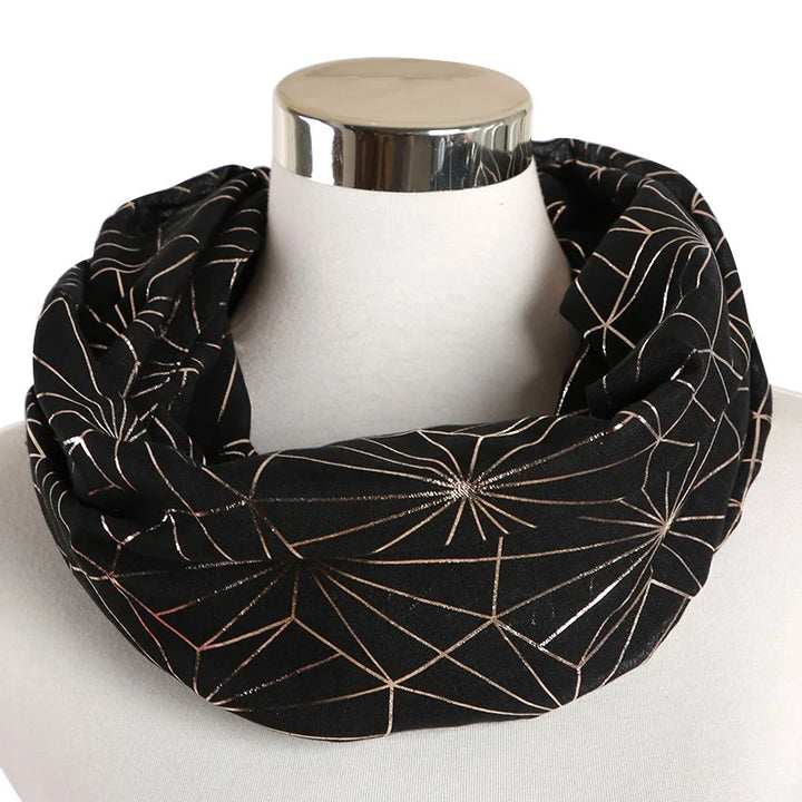 Snood Femme Lignes Pailletées Noir