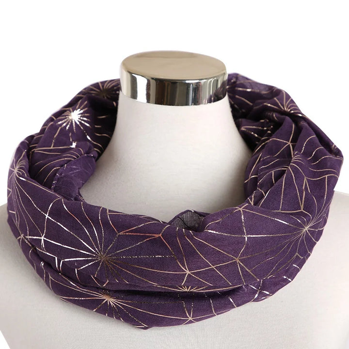 Snood Femme Lignes Pailletées Violet