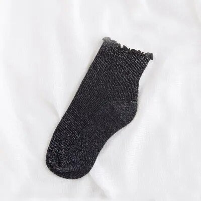 Chaussettes Noir Paillettes Courtes