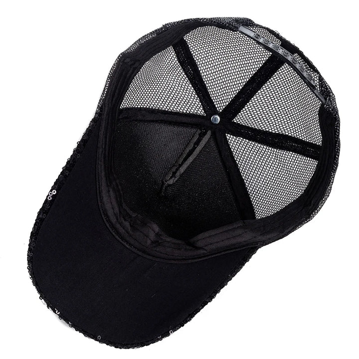 Casquette Paillette Papillon Noir