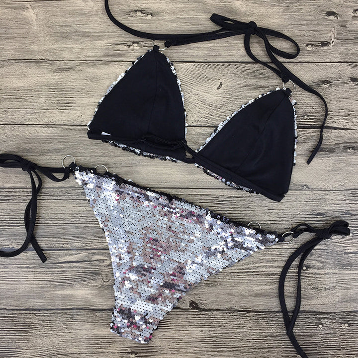 Bikini Paillette argent