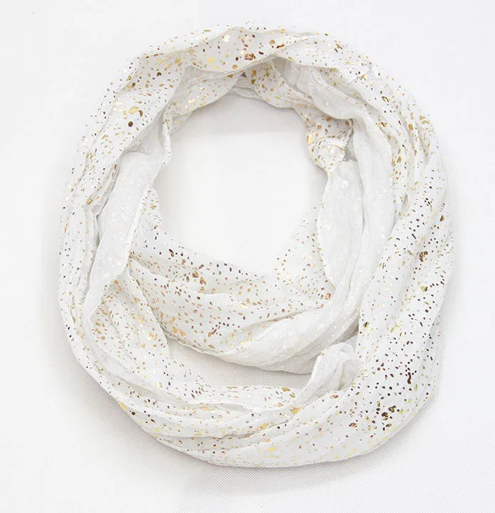 Snood Blanc Paillettes Femme