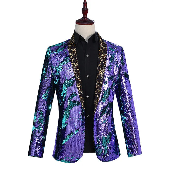 Tenue strass et paillettes homme sale
