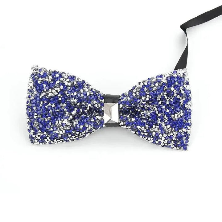 Noeud Papillon Strass Paillette Bleu 