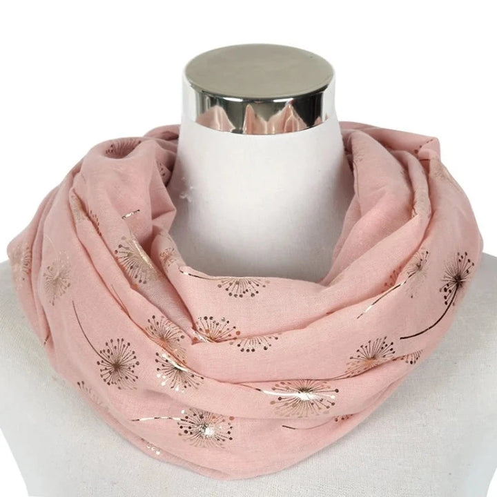 Snood Fleurs Brillantes Rose