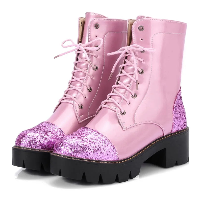 Yummsion Bottines Cowboy Femme Strass Paillettes - Bottes à Talon 7cm Confortables Pour Fête Et Quotidien