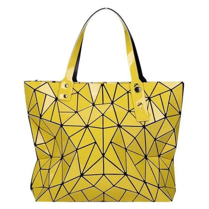 Sac Tote Argenté Mosaïque Jaune