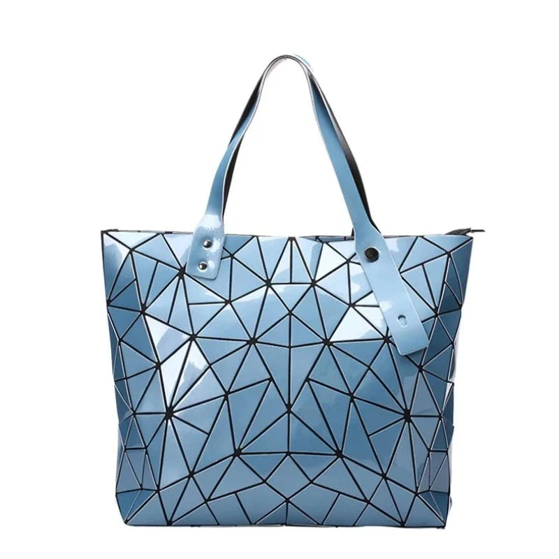 Sac Tote Argenté Mosaïque Bleu 