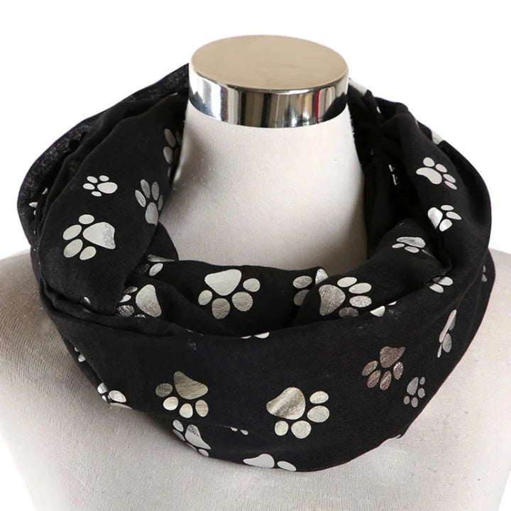 Snood Patte de Chien Brillant Noir