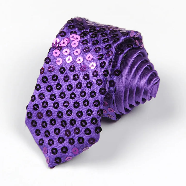 Cravate à Paillette Homme Femme Violet