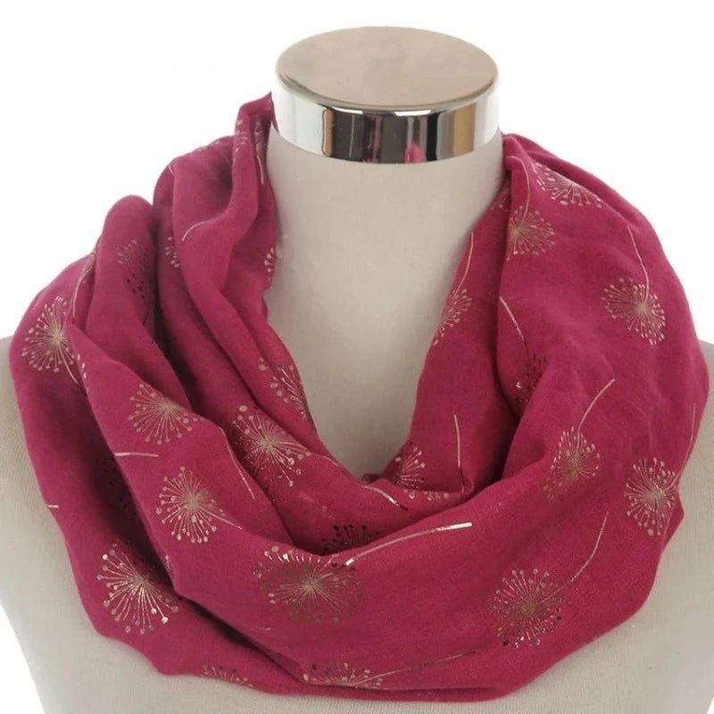 Snood Fleurs Brillantes Rose foncé