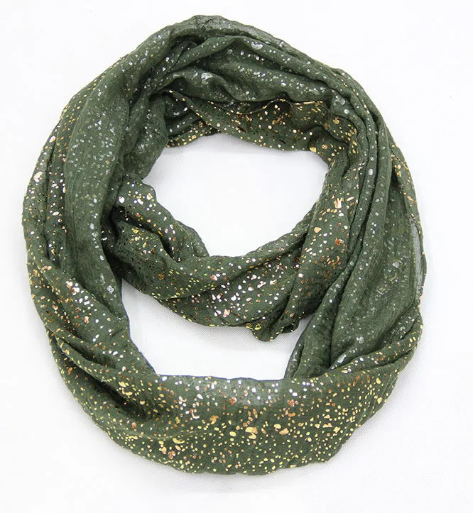 Snood Kaki Paillettes Femme