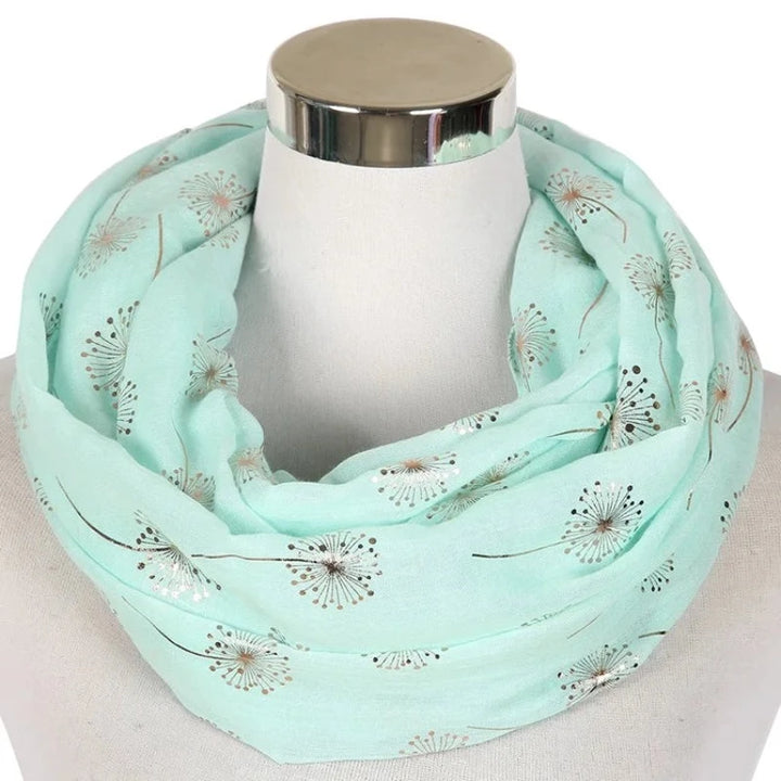 Snood Fleurs Brillantes Menthe