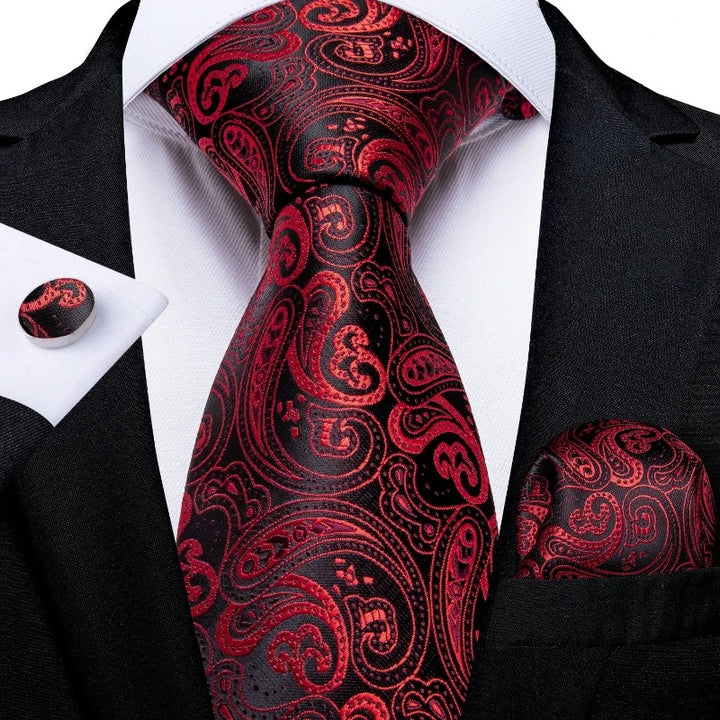 Cravate Rouge Noir  Homme