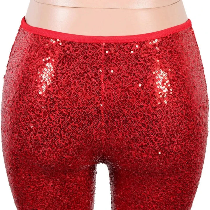 Legging Paillette Pour Femme rouge