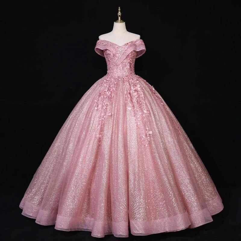 Robe Rare Editions Taille 14 Slim Rose à Paillettes - Sans Manches, Polyester, Occasion TB