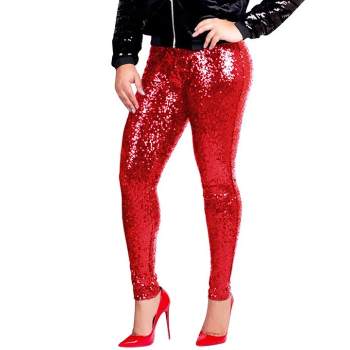 Legging Paillette Pour Femme rouge