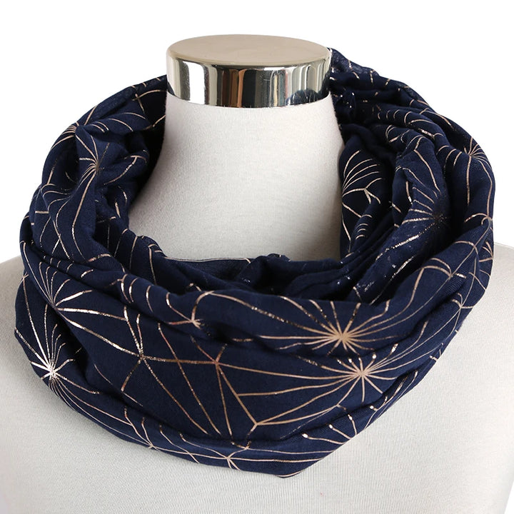 Snood Femme Lignes Pailletées navy