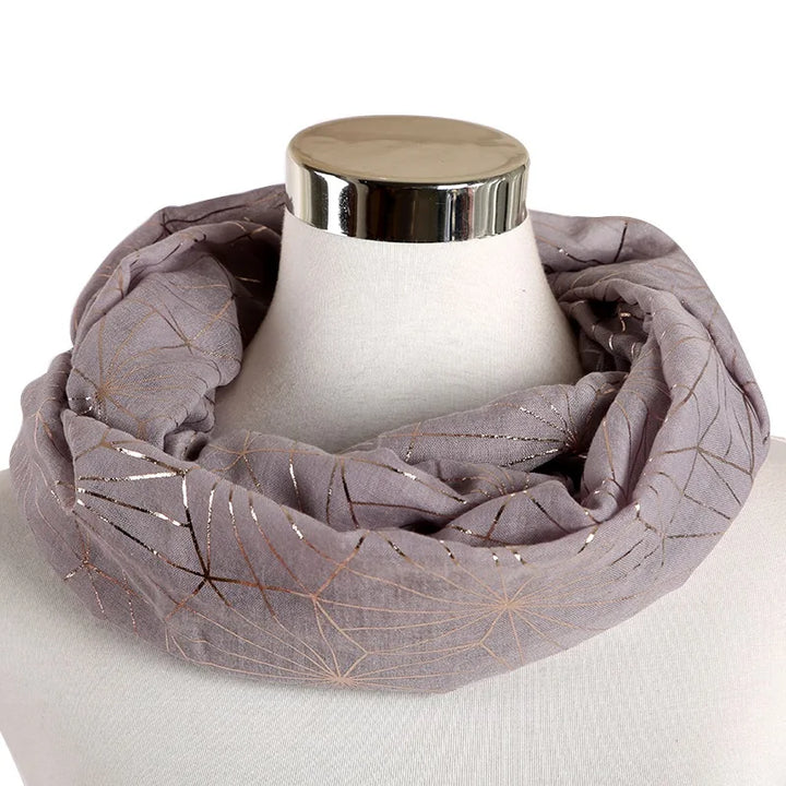 Snood Femme Lignes Pailletées Gris