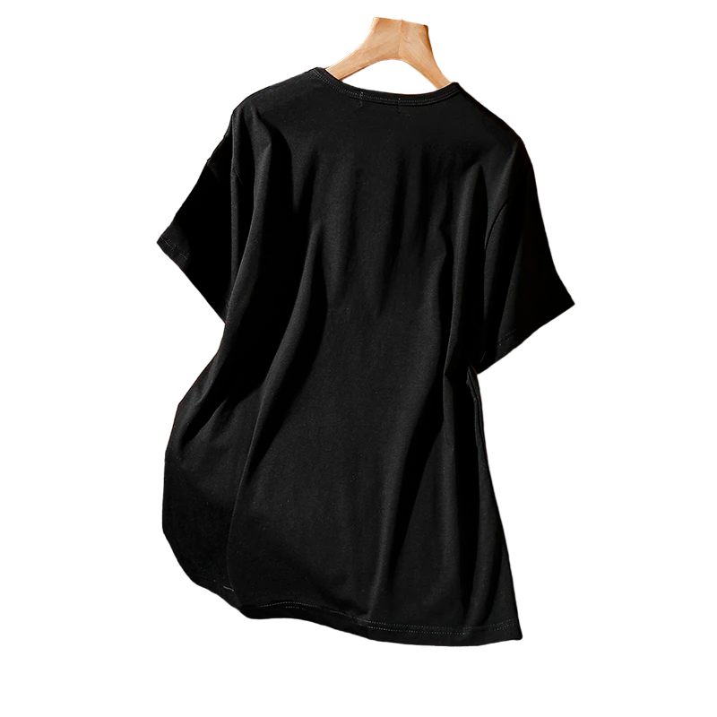 T-Shirt Noir Main Pailleté Dos