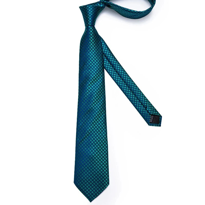 Cravate Bleu Vert  Doré Homme