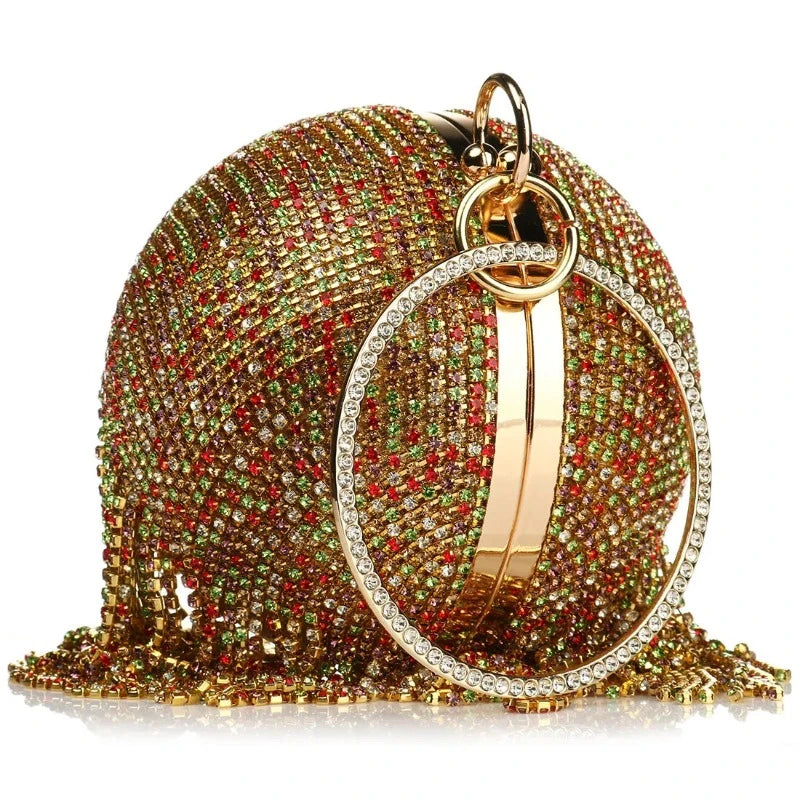 Sac Boule Strass Doré camouflage